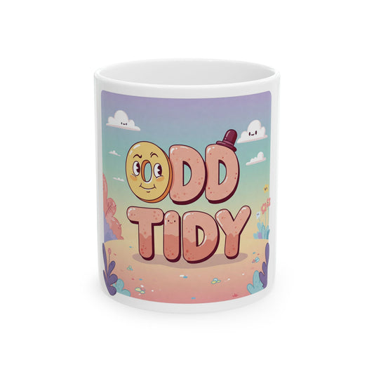 "Odd Tidy" Colorful Odd Tidy Ceramic Mug - Fun 11oz & 15oz Coffee Cup for Quirky Home Decor